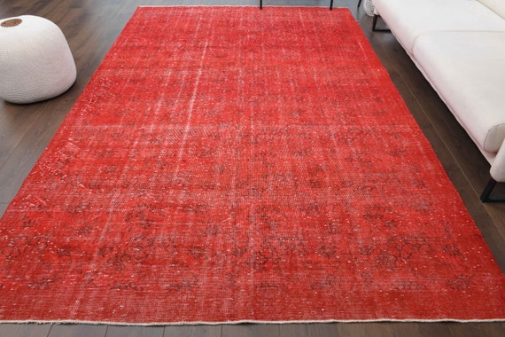 赤オーバーダイヴィンテージラグトルコラグ