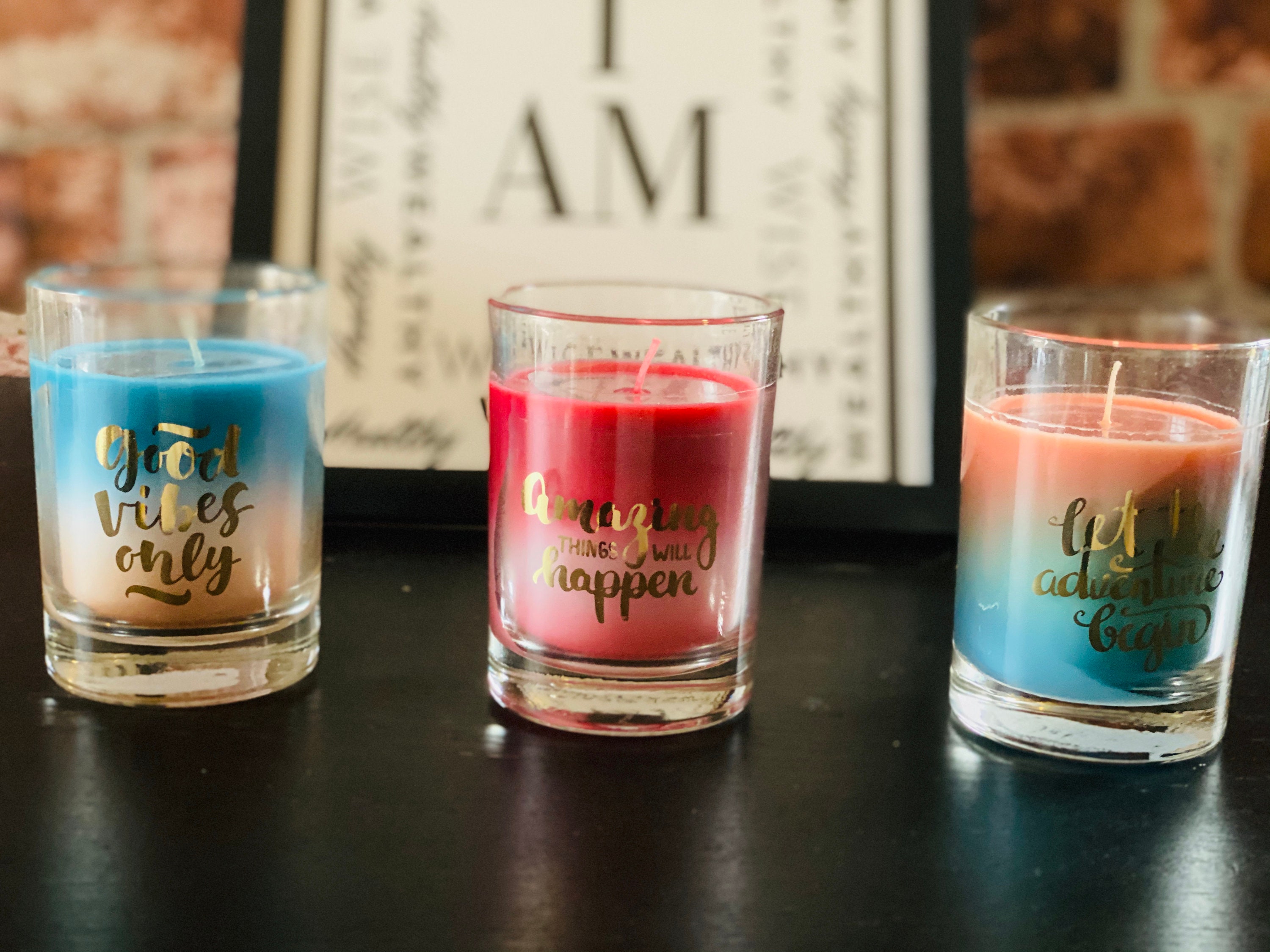 Quote Candle Set of 3... Scented Etsy
