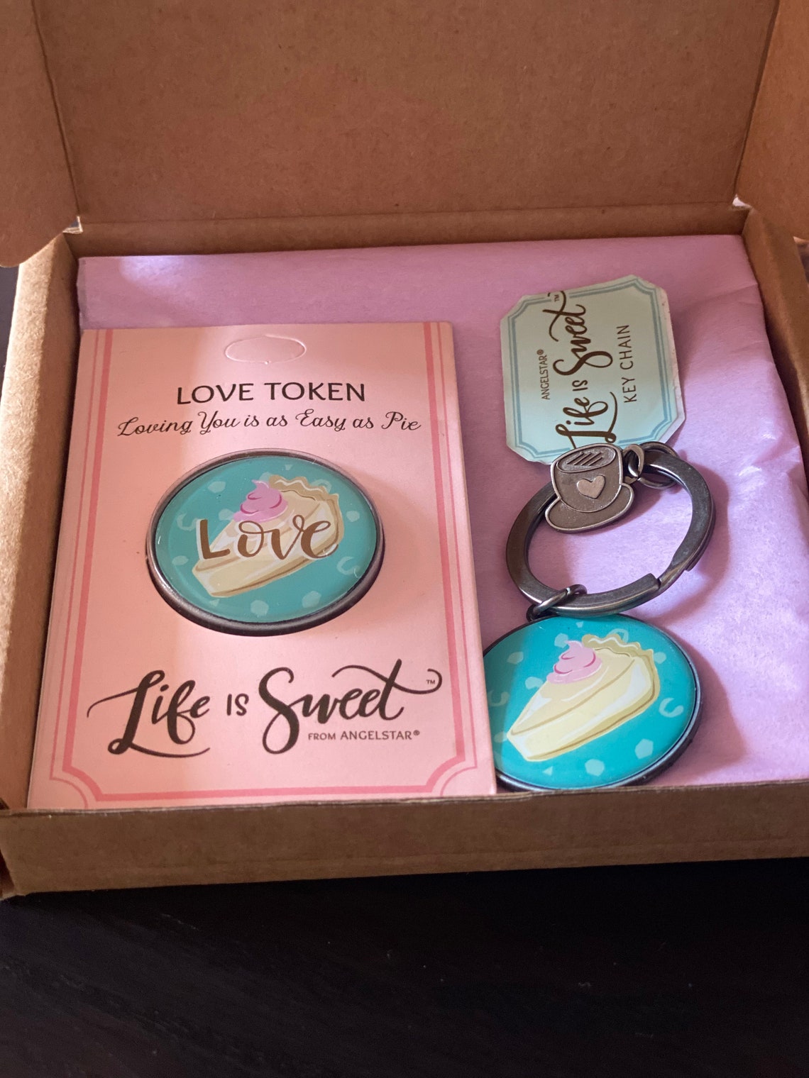 Keyring and token set with personalised message Etsy