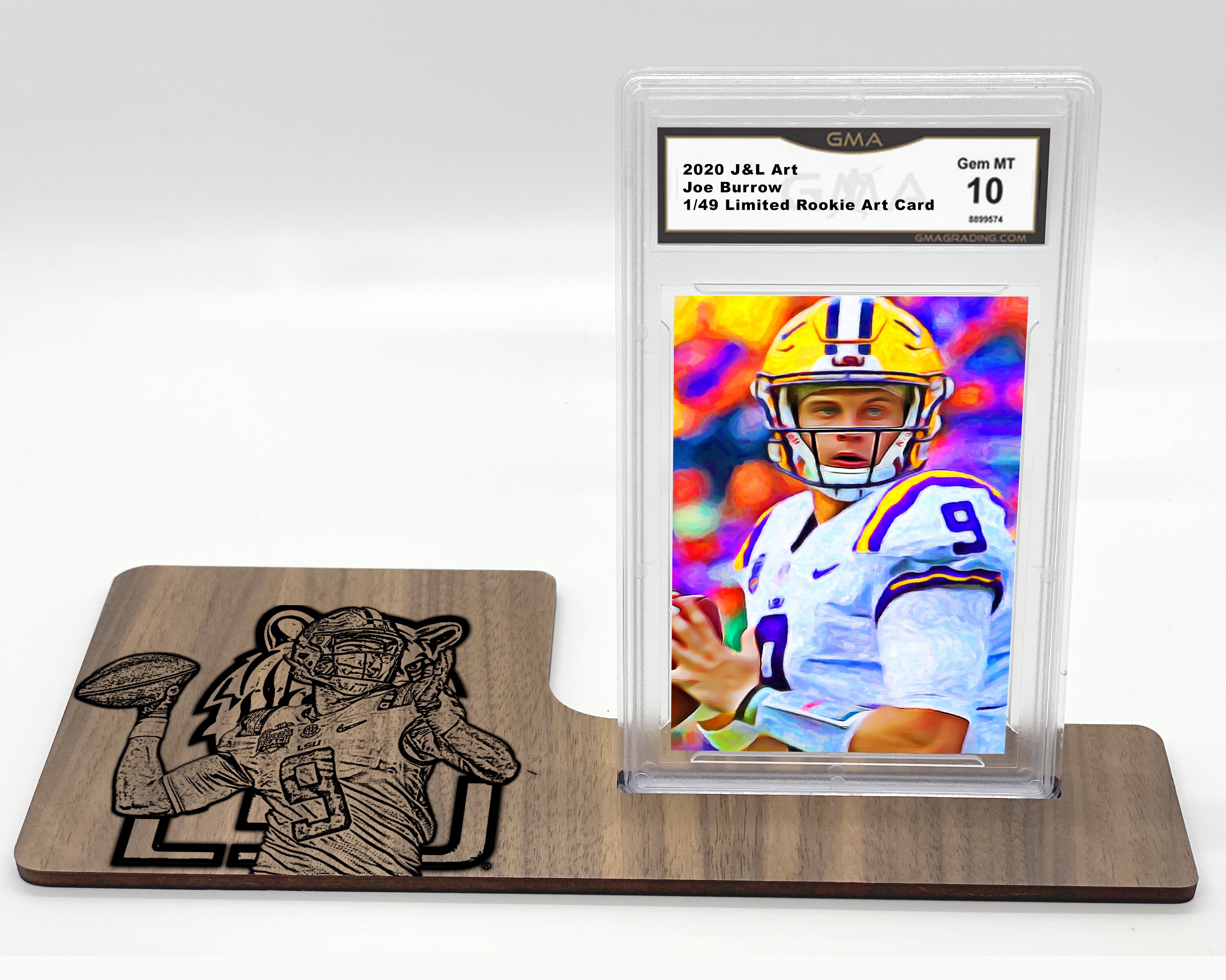 Joe Burrow Card 1 Of Only 49 Made Custom Wood Display GEM 10 Etsy