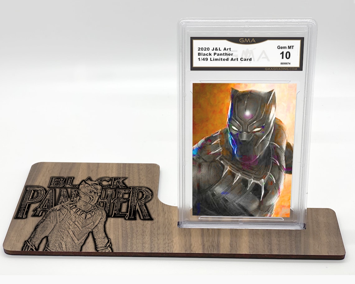 Black Panther Card 1 of Only 49 Made Custom Wood Display GEM | Etsy