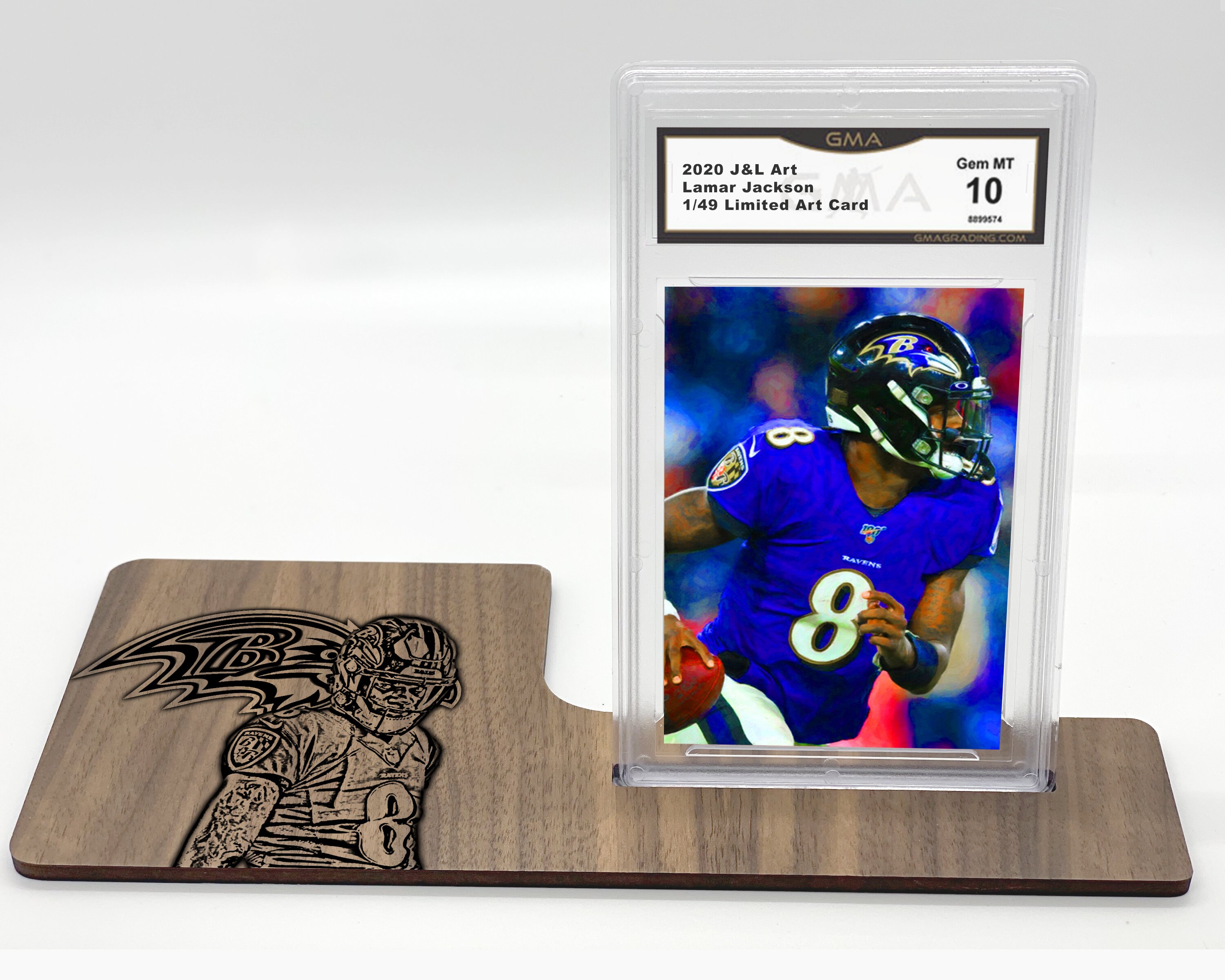 Lamar Jackson Card 1 Of Only 49 Made Custom Wood Display GEM Etsy