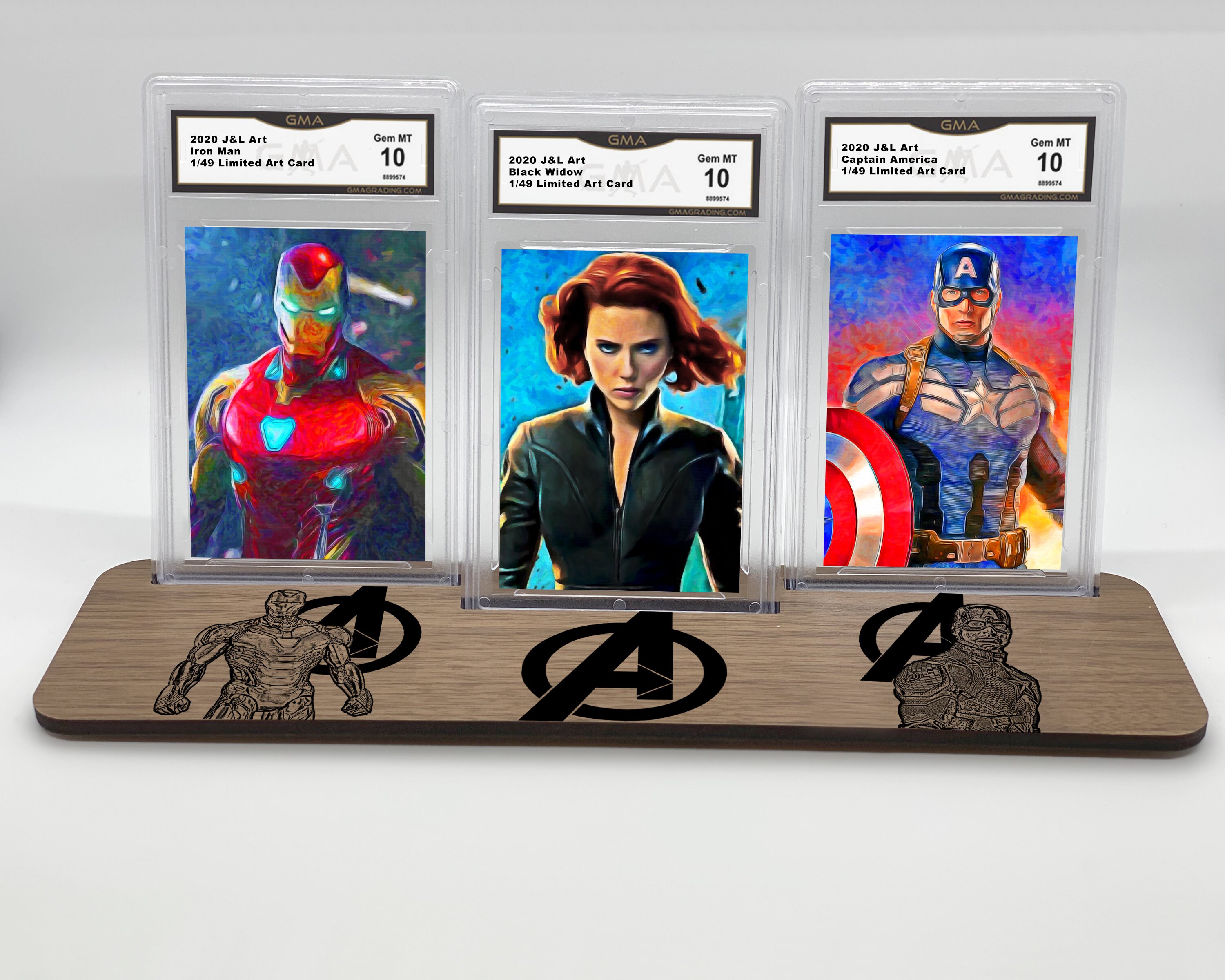 Avengers Cards 1 of only 49 Made Custom Wood Display GEM 10 Etsy