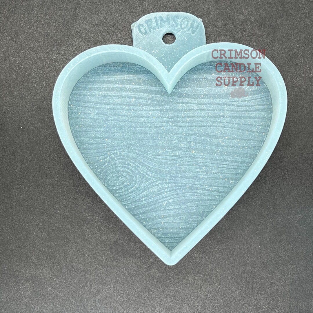 Wood Grain Heart Silicone Molds for Freshies Soaps Wax Melts Crafts Air