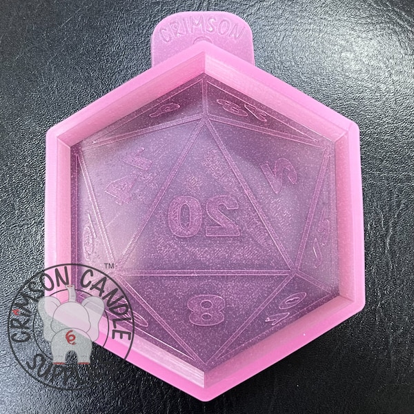 D20 Dice Silicone Mold 4.2"W x 4.6"T x 1" deep