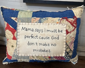 Antique Quilt Handstitched Pillow