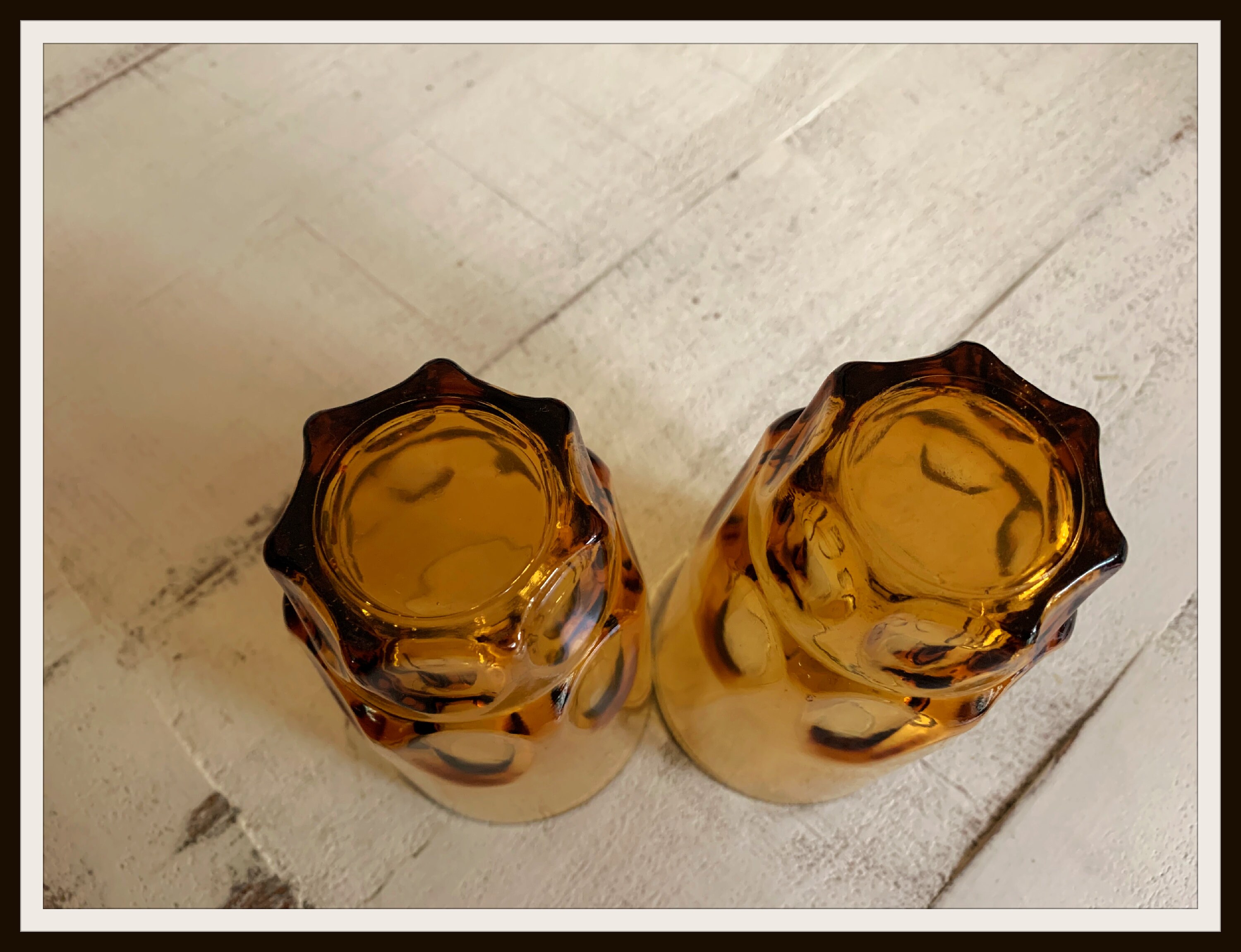 Vintage Gold Amber Drinking Glasses Etsy