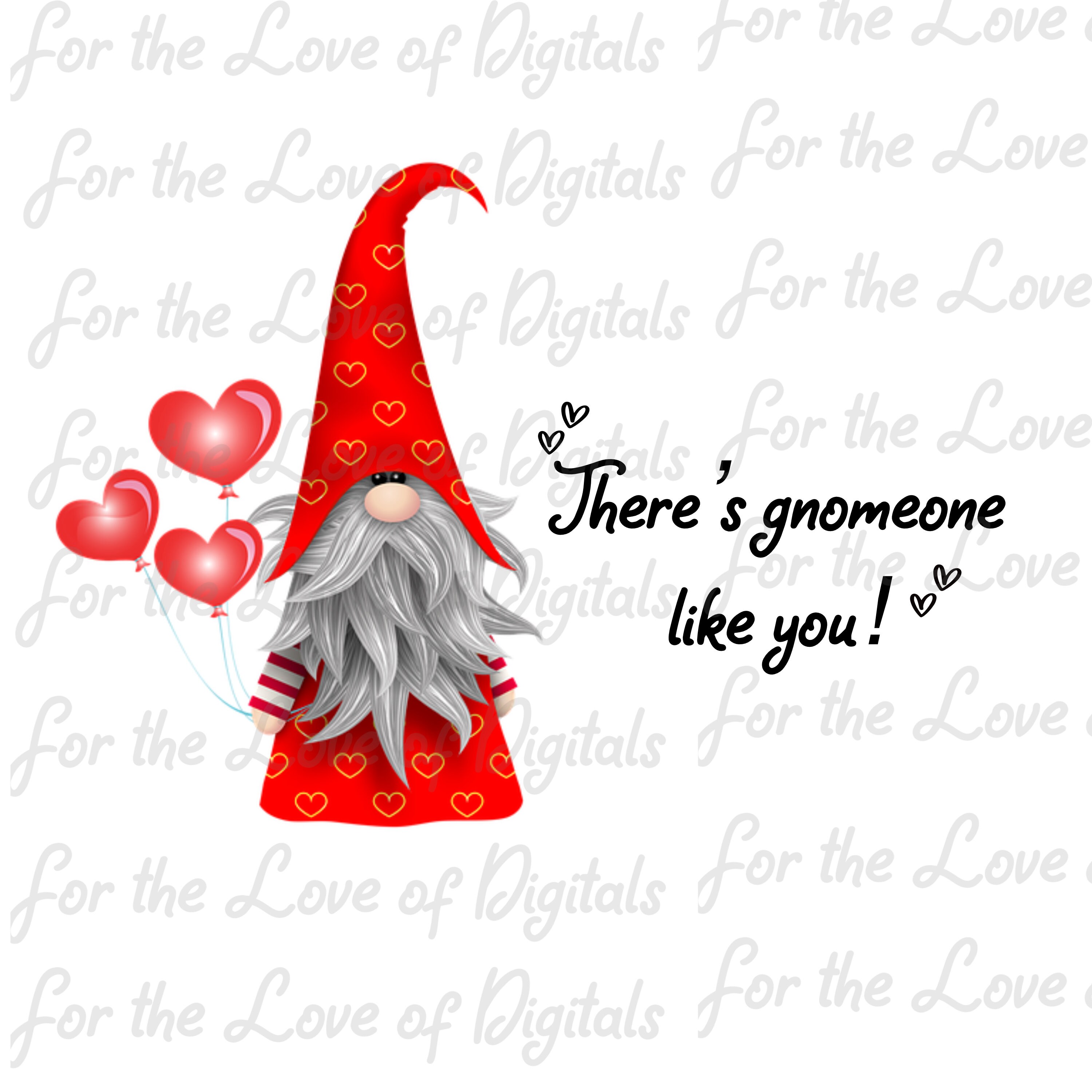 Gnome PNG Gnome Valentines Day Digital Download Gnome Heart | Etsy