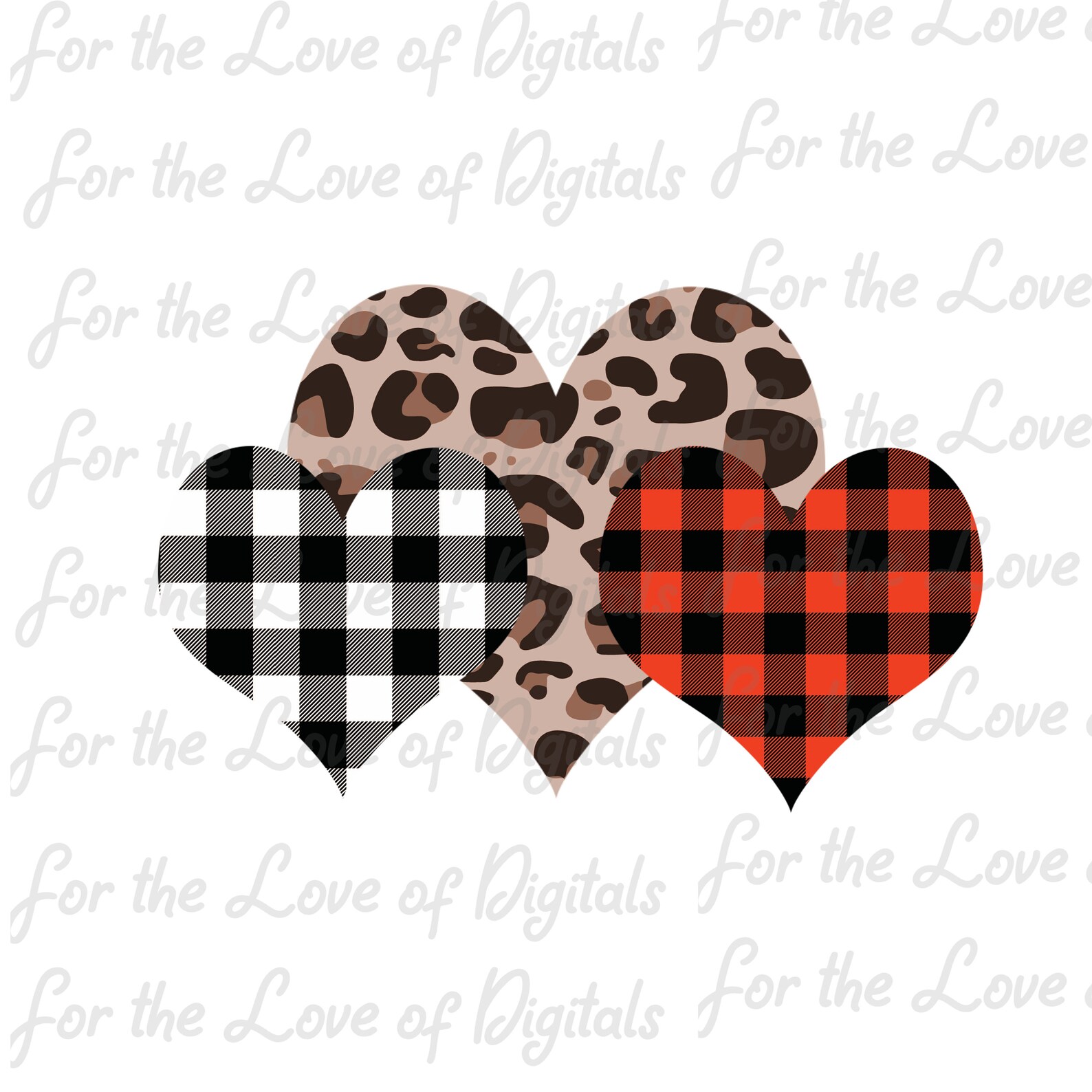 Buffalo Plaid Hearts PNG Gold Trim Two FilesLeopard Heart | Etsy