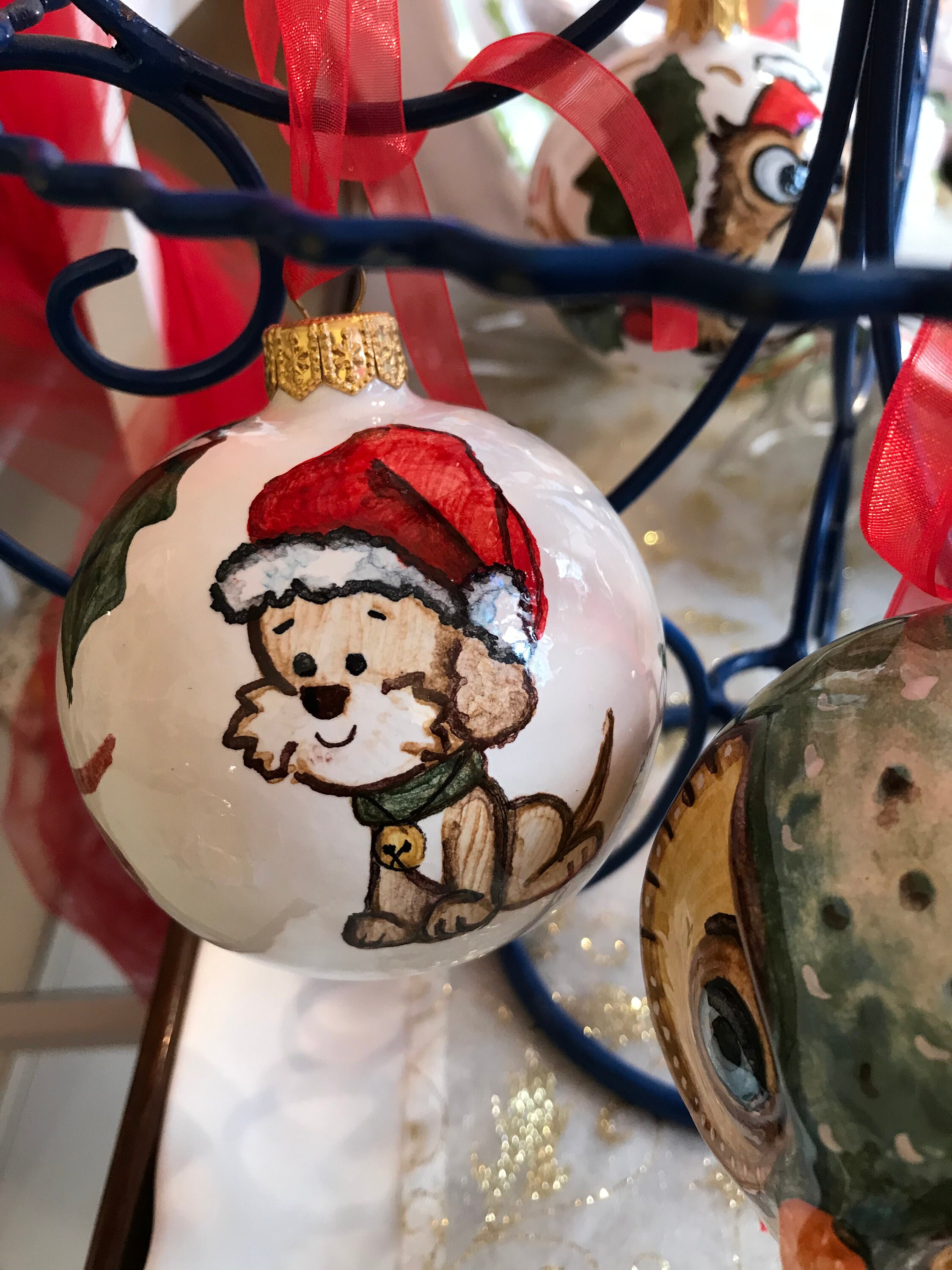 Palline Di Natale Decorate A Mano Palline di Natale decorate a mano in ceramica | Etsy