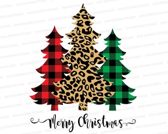 Christmas Tree Trio Merry Christmas SVG | Three Christmas Trees SVG | Merry Christmas Cut File Cricut | Silhouette