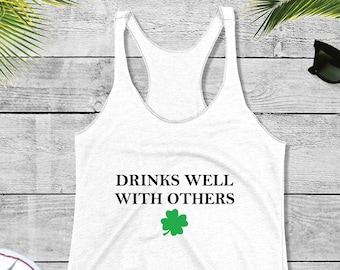 Drinks Well With Others SVG | St. Patrick's Drinking Shirt Design Files | Svg DXF EPS | Silhouette | Cricut | Cut Files
