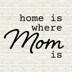 Home Is Where Mom is SVG | Mama Design SVG | Muttertags-Cutter-Datei | Dateien für Cricut | Silhouette Dateien