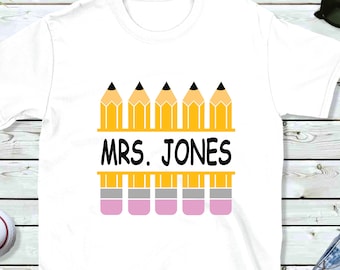 Teacher Pencil Monogram | Pencil Split Monogram Svg | Teacher Pencil Svg | School Svg | Pencil Shirt Svg | Svg File for Cricut & Silhouette