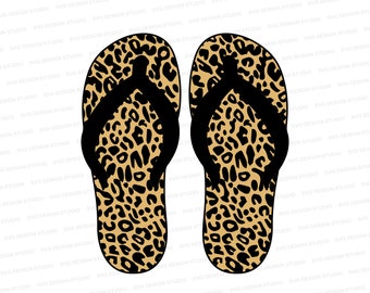 flip flops leopard print