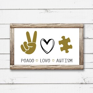 Paz, Amor, Autismo SVG / Autismo Amor Diseño / Autismo y Paz SVG / Autism Puzzle Pieza svg / Svg Archivos para Cricut / Silueta