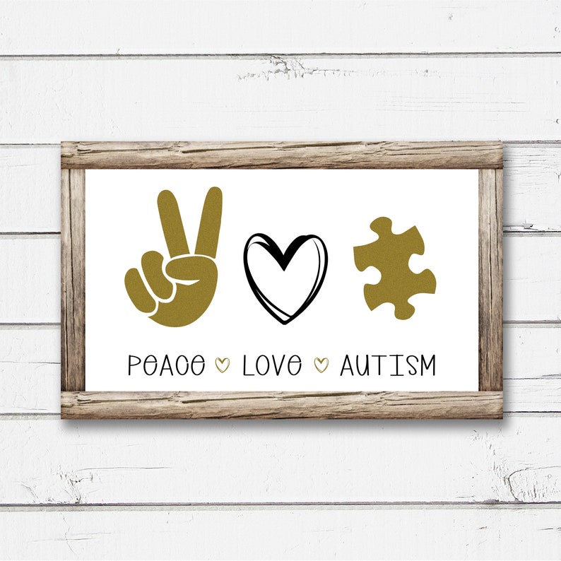 Download Peace Love Autism SVG / Autism Love Design / Autism and | Etsy