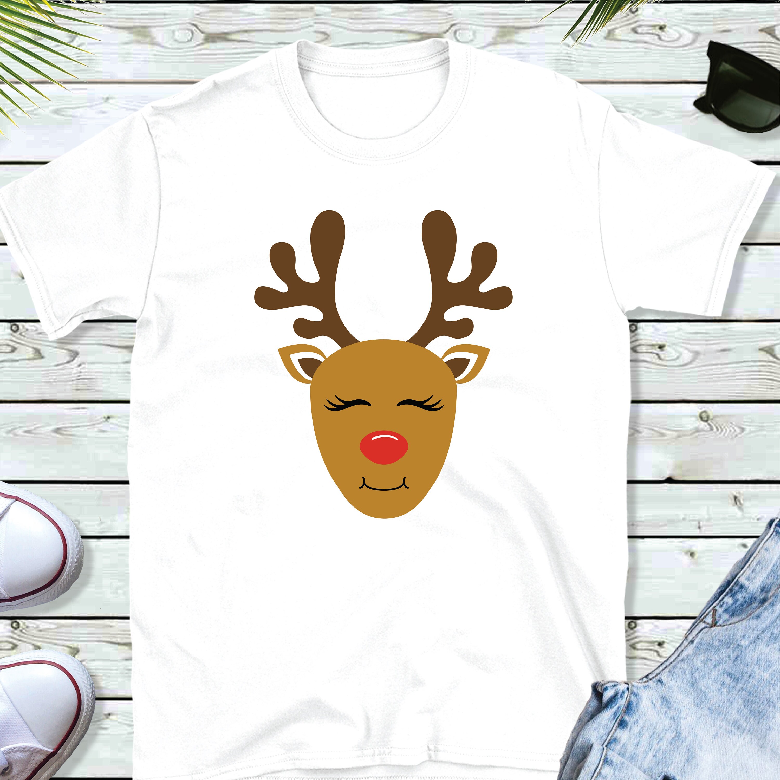 Reindeer Face SVG | Christmas Reindeer Face SVG | Rudolph Cut File ...