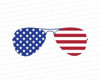 July 4th Flag Aviator Sunglasses SVG | Independence Day Glasses File | Fourth of July Glasses | Svg Files for Cricut | Silhouette