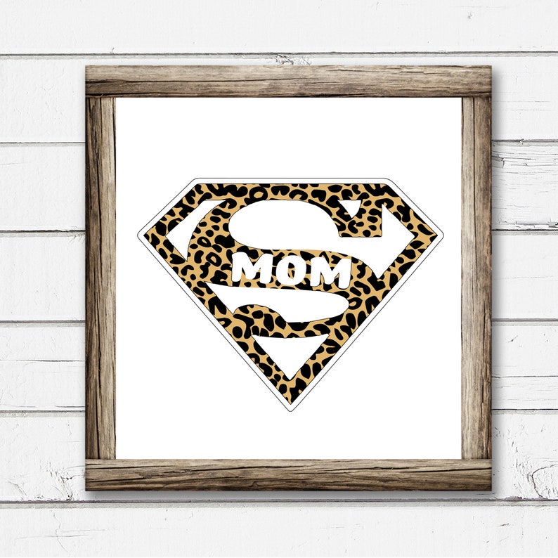 Download Super Mom Leopard Print SVG Mother's Day Super Dad Design | Etsy
