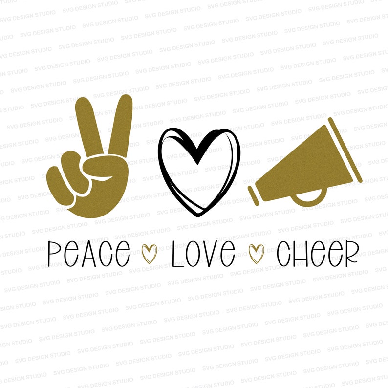 Peace Love Cheer Love Cheer SVG Cheer Cutter File Cheer | Etsy