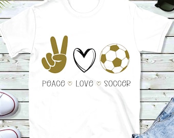 Peace Love Soccer SVG, Cricut & Silhouette Cut File (Digital Download)