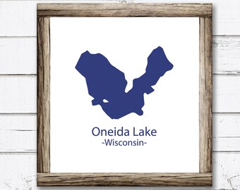 Oneida Lake Silhouette SVG | Oneida Lake Wisconsin Design Cutter File | Svg Files for Cricut | Silhouette Files