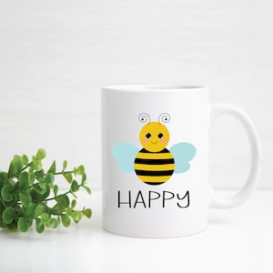 Bee Happy SVG / Cute Bee Happy SVG / Wahaii Svg / Be Happy para arquivos SVG / SVG de quadro para arquivos Cricut / Silhouette