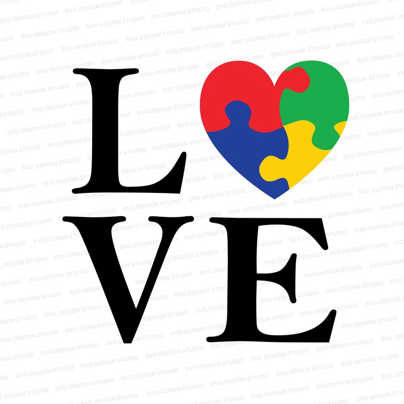 Download Love Square Autism Puzzle Heart SVG / Autism Puzzle Heart ...