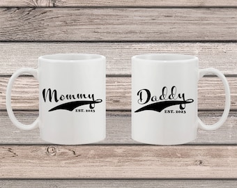 Mommy Est. 2023 & Daddy Est. 2023 Diseños / Papá expectante / Día del padre svg / Papá svg / Silueta dxf, / Cricut Cutting Files