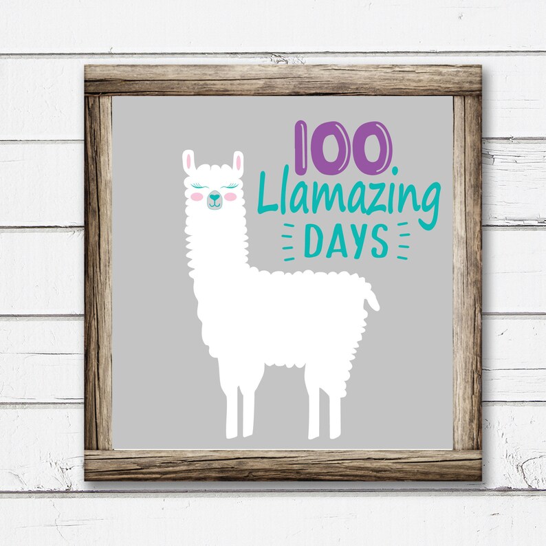 100 Llamazing Days SVG | Llama Days | Llama SVG | 100 Days of School ...