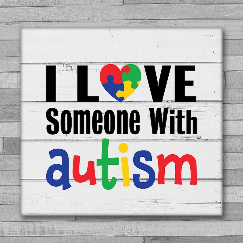 Download I Love Someone With Autism SVG / Autism Puzzle Heart / Autism | Etsy