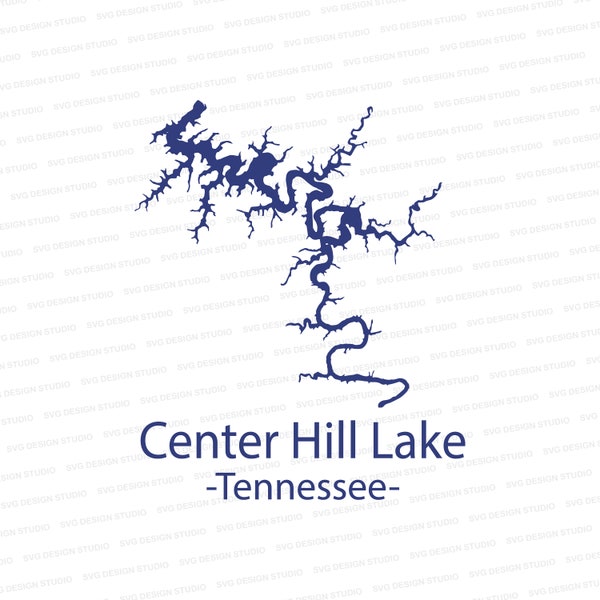 Center Hill Lake Silhouette SVG | Tennessee Lake Design Cutter File | Svg Files for Cricut | Silhouette Files