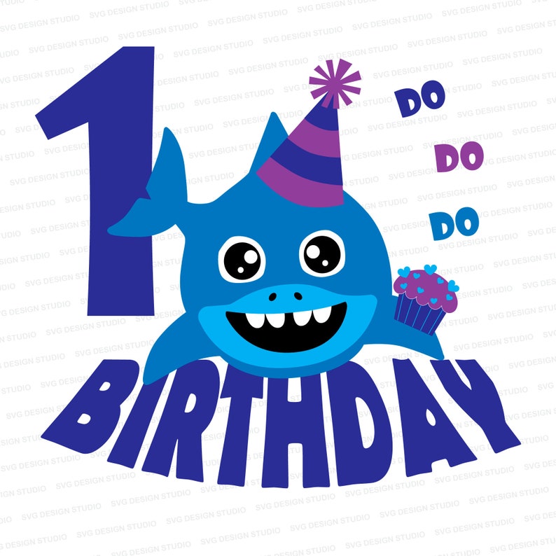 Download One Year Old Birthday Boy Svg Shark 1st Birthday for Boy ...