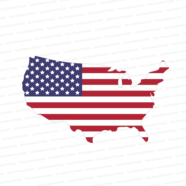 U.S. Flag Map | Stars And Stripes | Patriotic US svg | July 4 US svg | Patriotic Shirt | Silhouette | Cricut | Cut Files