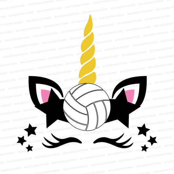 【予約中！】 Volleyball Magical SVG, Volleyball Svg, Unicorn Volleyball 版画