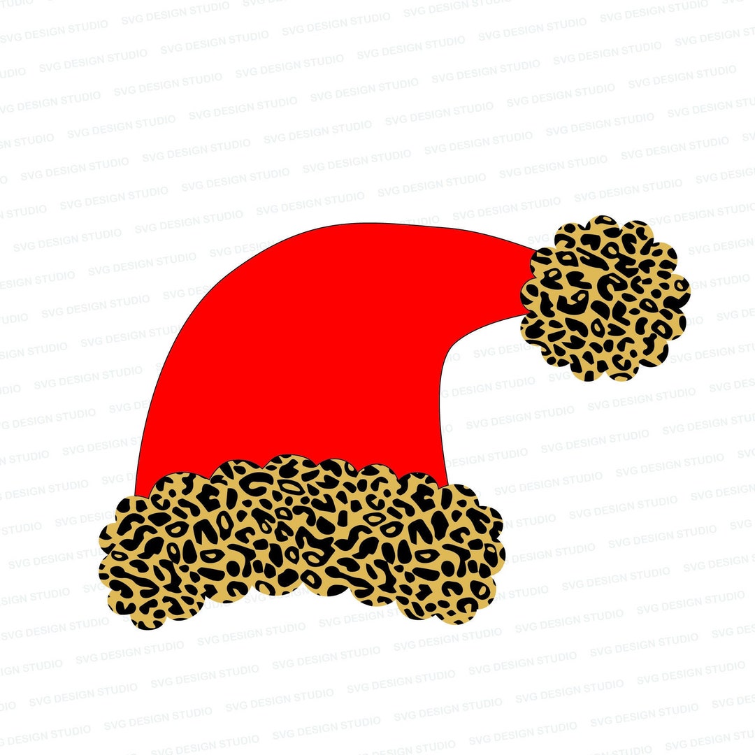 Leopard Santa Hat SVG Vectored Leopard Santa Hat SVG Santa Hat Cut File