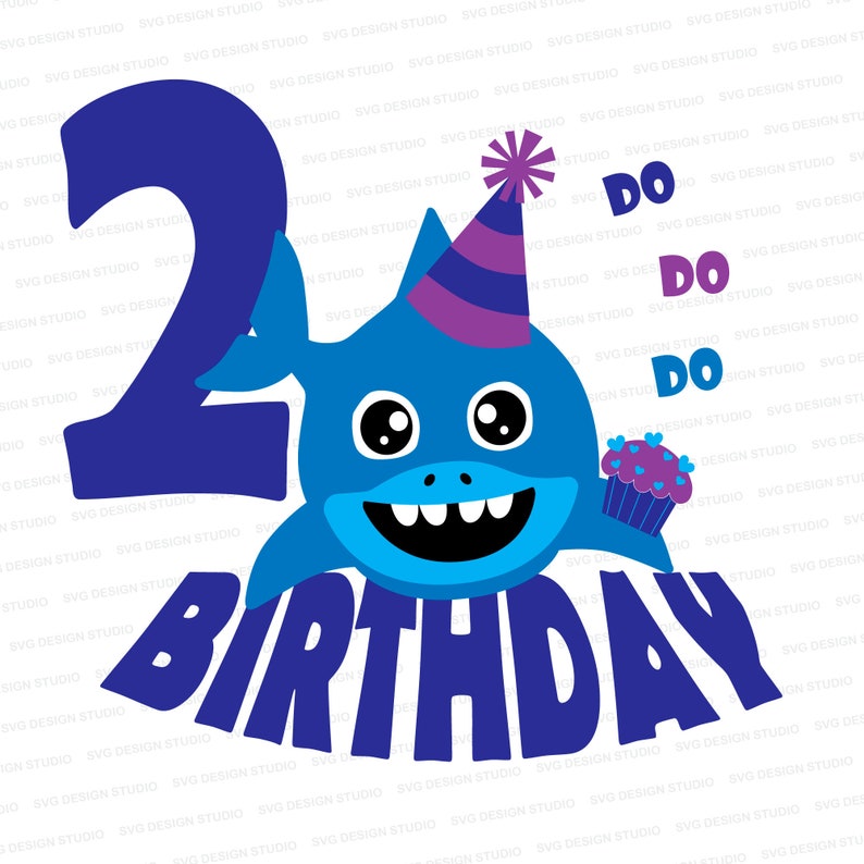 Download Two Year Old Birthday Boy Svg Shark 2nd Birthday for Boy ...