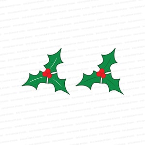 Holly Leaves SVG | Christmas Holly SVG | Christmas Holly Cut File Cricut | Silhouette