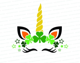 St. Patrick's Day Unicorn SVG | Shamrock Cut Files (Digital Download)