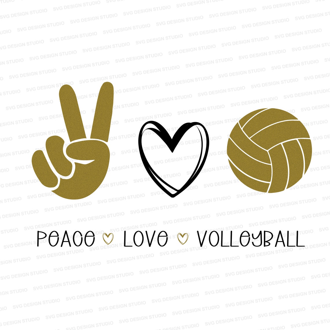 Peace Love Volleyball Love Volleyball SVG Volleyball | Etsy
