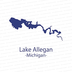 Lake Allegan Michigan Silhouette SVG | Michigan Lake Design Cutter File | Svg Files for Cricut | Silhouette Files
