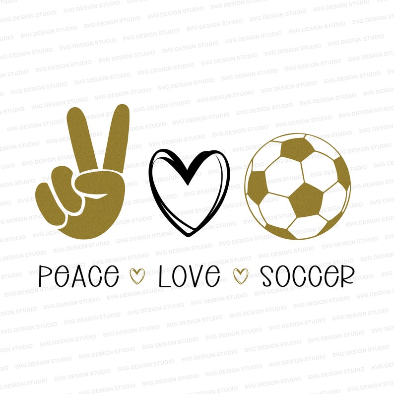 Peace Love Soccer SVG, Cricut & Silhouette Cut File (Digital Download) image 3