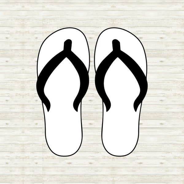 Flip Flops Svg, Beach Shoes Svg, Vectored Flip Flops, Svg for Cricut Silhouette