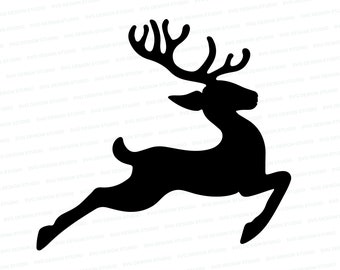 Reindeer Silhouette SVG | Christmas Reindeer Silhouette SVG | Rudolph Cut File | Christmas Cut File Cricut | Silhouette
