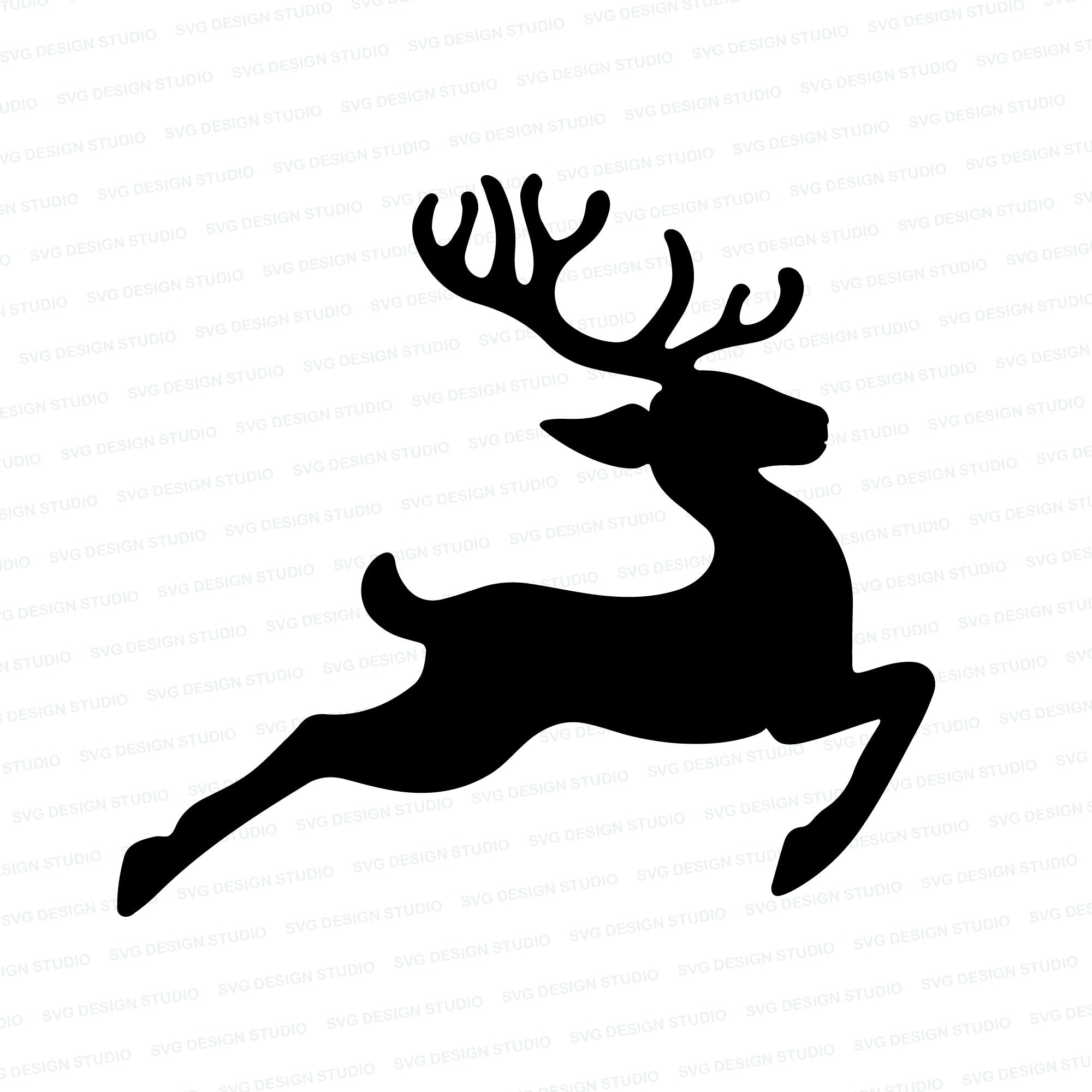 Reindeer Silhouette SVG Christmas Reindeer Silhouette SVG Etsy Australia
