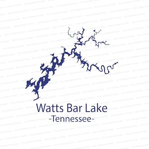 Watts Bar Lake silhouet SVG | Tennessee Lake Design Cutter-bestand | Svg-bestanden voor Cricut | Silhouetbestanden