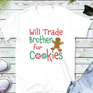 Will Trade Brother für Cookies SVG | Bruder Schwester Weihnachten SVG | Weihnachten Design Schnittdatei Cricut | Silhouette