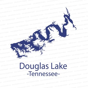 Douglas Lake silhouet SVG | Lake Douglas Tennessee Design Cutter-bestand | Svg-bestanden voor Cricut | Silhouetbestanden