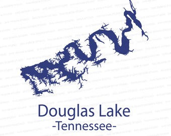 Douglas Lake Silhouette SVG | Lake Douglas Tennessee Design Cutter File | Svg Files for Cricut | Silhouette Files